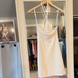 H&M White Halter Mini Dress